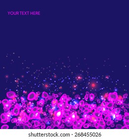 abstract dark blue background with pink elements for your text
