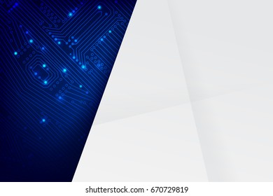 Abstract dark blue background with print circuit board line and dot connection element vector illustration eps10
