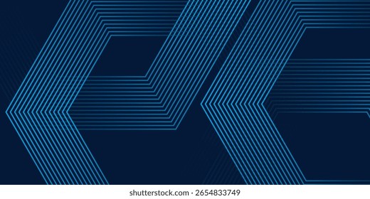 Abstract dark blue background with shiny geometric lines. vector illustration eps10