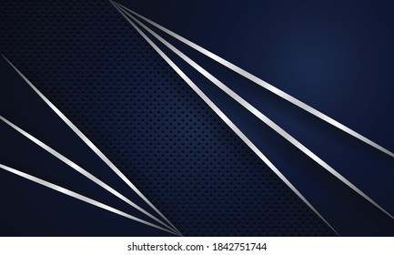Abstract dark blue background with silver lines