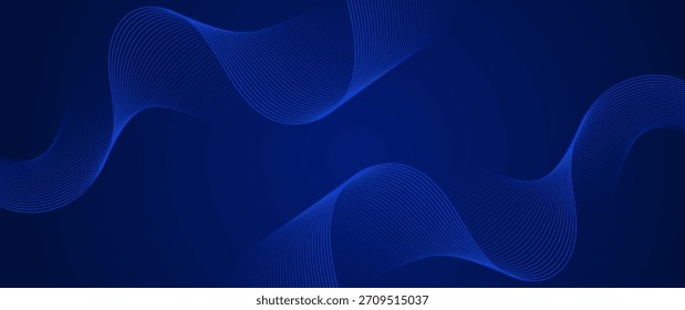 Abstract dark blue background with smooth flowing wave shapes and soft gradient texture, perfect for modern digital designs.