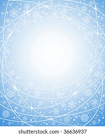 Abstract dark blue background with snowflakes