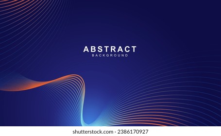 Resumen de la plantilla de fondo azul oscuro. Vector mínimo fondo de línea ondulada con texto para medios sociales, presentación, portada publicitaria