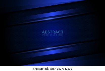 Abstract dark blue background with texture effect overlap layer design. Futuristic modern background.