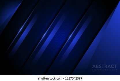 Abstract dark blue background with texture effect overlap layer design. Futuristic modern background.