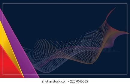 Abstract dark blue background with tircolor label and colorful line.