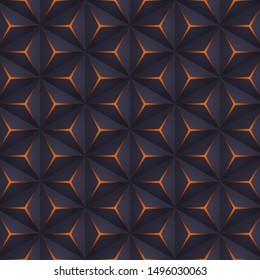 Abstract dark blue background with triangles and shining lines