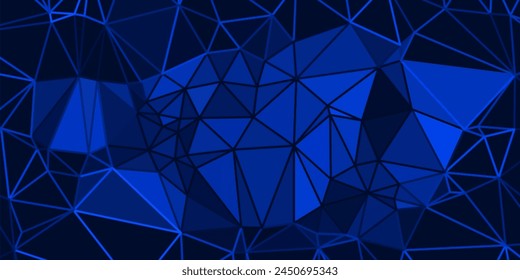 abstract dark blue background with triangles and glowing lines