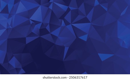 Abstrakter dunkelblauer Hintergrund mit Dreiecksmuster. Geometrisch überlappende Schicht eleganten Stil mit Kopienraum, für Poster, Cover, Druck, Banner. Vektorgrafik