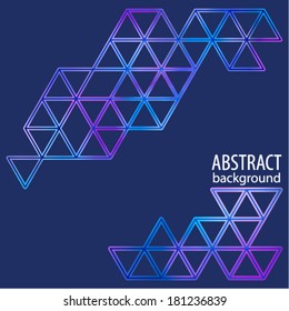 Abstract dark blue background with triangular grid. Vector