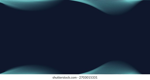 Fundo azul escuro abstrato com padrão de linha de onda. Conceito de tecnologia futurista. Terno para banner, cartaz, capa, folheto, folheto. Ilustração vetorial