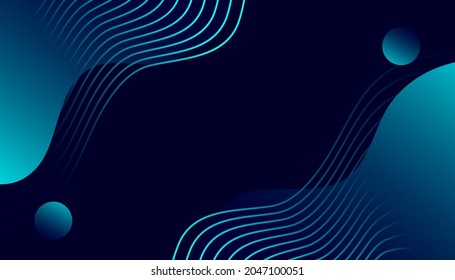 Resumen de fondo azul oscuro con ondas para el espacio de copia. Vector