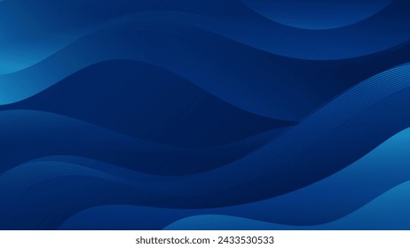 Abstract Dark blue Background with Wavy Shapes. flowing and curvy shapes. This asset is suitable for website backgrounds, flyers, posters, and digital art projects.