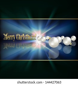 Abstract dark blue background with white Christmas decorations