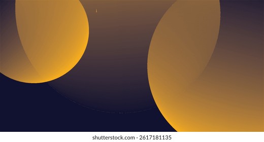 Abstract dark blue background with yellow circles. Vector illustration