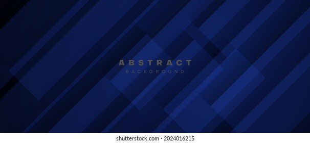 abstract dark blue banner background with square