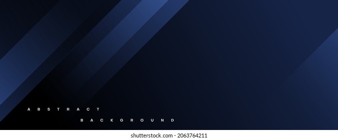 Abstract Dark Blue Banner Background Overlap Stock Vector (Royalty Free