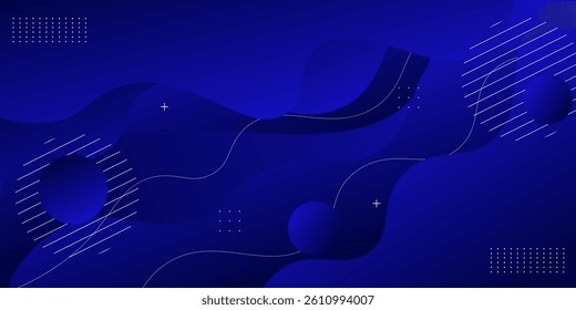 Abstract dark blue banner background with 3D wave shape pattern design. Creative banner for promotion. Smart design. Vector Eps10