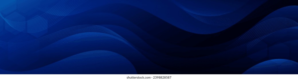 Abstract dark blue banner color with a unique wavy design. It is ideal for creating eye catching headers, promotional banners, and graphic elements with a modern and dynamic look.