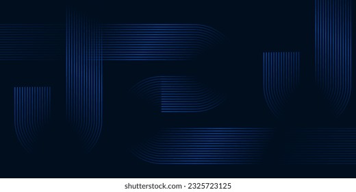 Abstract dark blue banner design background with diagonal geometric overlay layer. Modern square shape graphic elements. Suit for cover