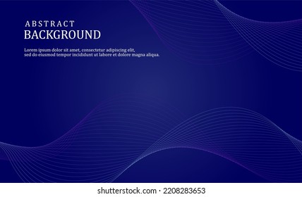 Abstract dark blue banner template with wavy line