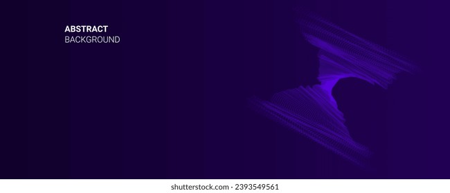 Resumen de la plantilla de banner azul oscuro. Vector mínimo fondo de línea ondulada con texto para portada de medios sociales, y cabecera. Concepto de tecnología futurista.