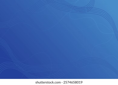 Abstract dark blue banner template. Vector minimal wavy line background with text for social media cover, header