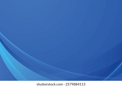 Abstract dark blue banner template. Vector minimal wavy line background with text for social media cover, header