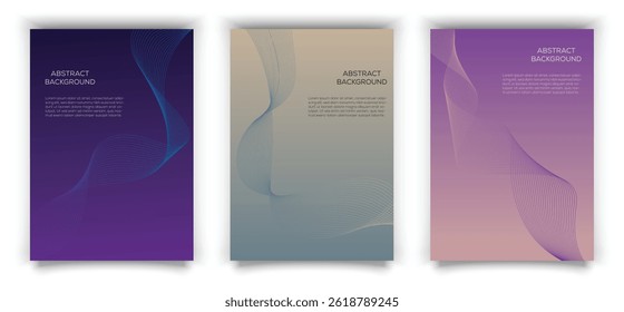 Abstract dark blue banner template. Modern flowing wavy lines. Suit for banner, poster, cover, brochure, flyer, website.