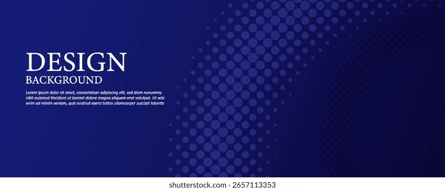 Modelo de banner azul escuro abstrato. Fundo de linha ondulada mínima do vetor com texto para capa de mídia social, cabeçalho