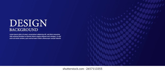 Modelo de banner azul escuro abstrato. Fundo de linha ondulada mínima do vetor com texto para capa de mídia social, cabeçalho
