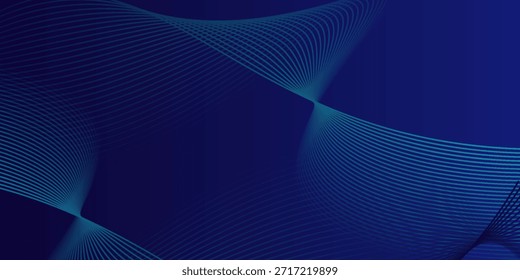 Plantilla de Anuncio azul oscuro Abstractas. Fondo ondulado mínimo de la línea del Vector con el texto para la cubierta de las redes sociales, cabecera