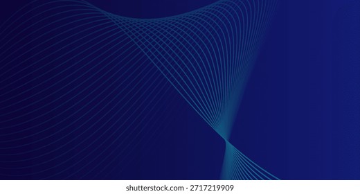 Plantilla de Anuncio azul oscuro Abstractas. Fondo ondulado mínimo de la línea del Vector con el texto para la cubierta de las redes sociales, cabecera