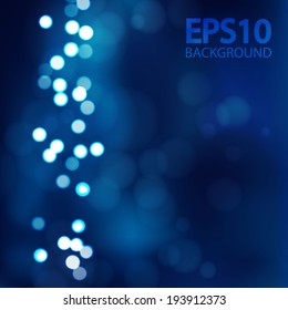 Abstract Dark Blue Bokeh Background. Vector Illustration