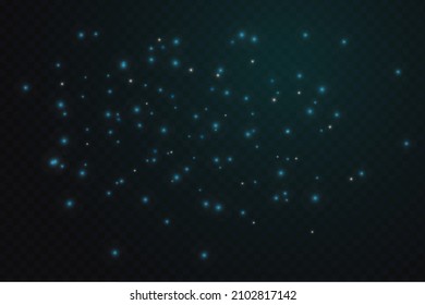 Abstract dark blue bright glitter and bokeh background.