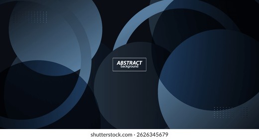 Abstract dark blue circle 3D background. Simple circle shape pattern design. Vector eps10