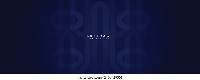 Abstract Dark Blue circles lines Technology Background. Blue gradient with glowing lines and shiny geometric shape for cover, banner, website, header