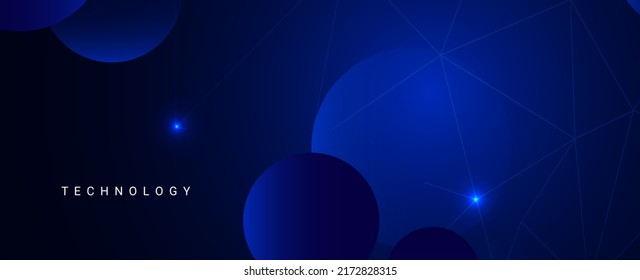 Abstract dark blue circular geometric  design banner template