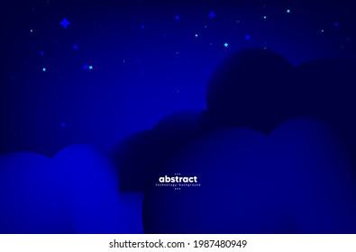 abstract dark blue cloud design concept, mesh-gradient color background and wallpaper backdrop, Vector EPS 