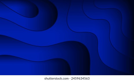 Abstract  dark blue color with modern design wave lines background  Vector illustration.