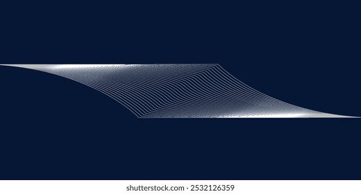 Abstract dark blue composition with glow line shapes 