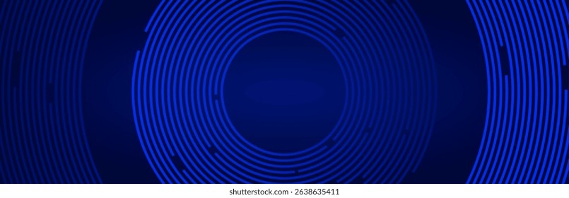 Abstract dark blue concentric circles pattern - perfect for art exhibitions