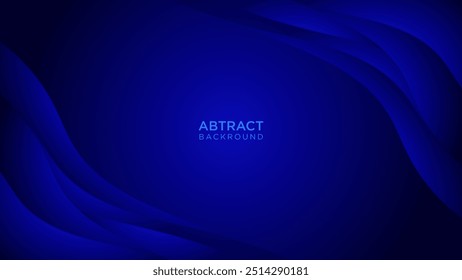 Abstract dark blue curve background vector design