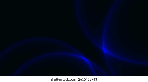 Abstract Dark Blue Curves on Black Background: A Modern Design with Smooth Lines and Subtle Gradient for Creative Projects and Digital Art
