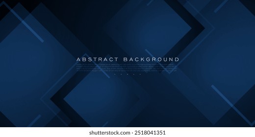 Fondo Abstractas del concepto de la tecnología 3D del diseño azul oscuro. Superponer cuadrado con patrón de líneas superpuestas. Sobre fondo azul oscuro. Vector Eps10