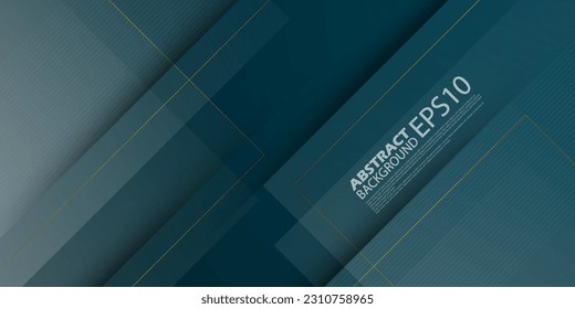 Abstract dark blue design futuristic, energy technology concept background. Stripes gold lines with overlay square shapes. Popular blue background. Eps10 vector