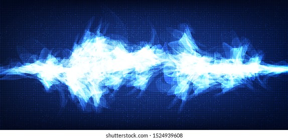 Abstract Dark Blue Digital Sound Wave and earthquake wave concept,design for music studio and science,Vector Illustration.