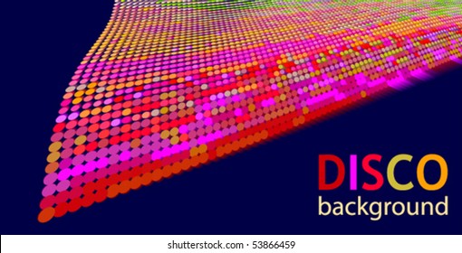 Abstract dark blue disco background with bright purple element