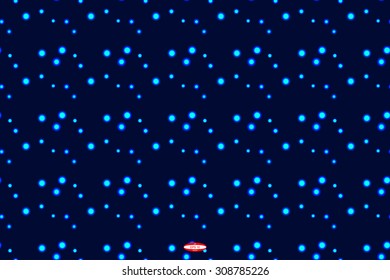 abstract dark blue floral pattern with cyan sphere. vector illustration