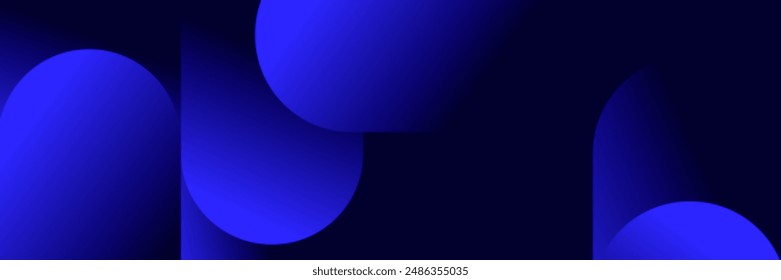 Abstract Dark Blue fluid gradient Geometric banner design background.